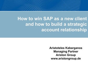 How to win SAP as a new client