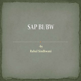 SAP BW Introduction.