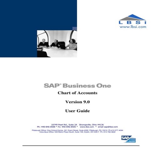 Chart of Accounts Setup in SAP Business One version 9.0