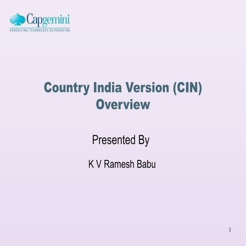 Sap cin-overview-training