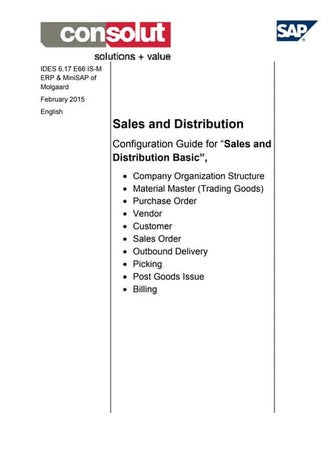 SAP Configuration Guide for Functional Modules (Based on IDES)