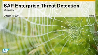 SAP Enterprise Threat Detection Overview