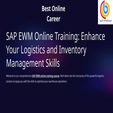 SAP-EWM-Online-Training-Inventory skills