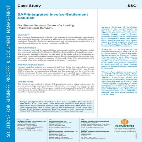 SAP integrated invoice-settlement solution