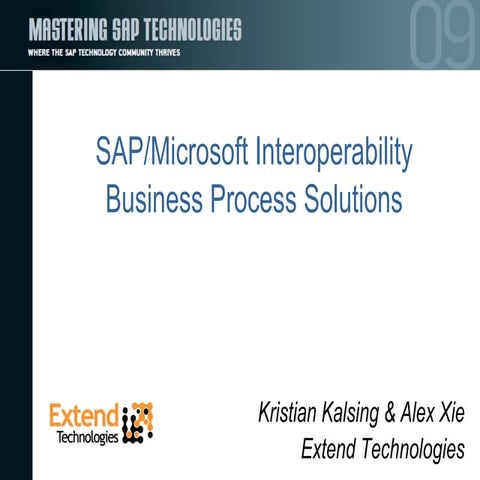 SAP Microsoft Interoperability - Business Process Solutions