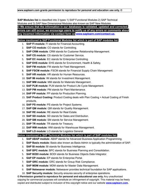 Sap business one modules pdf free