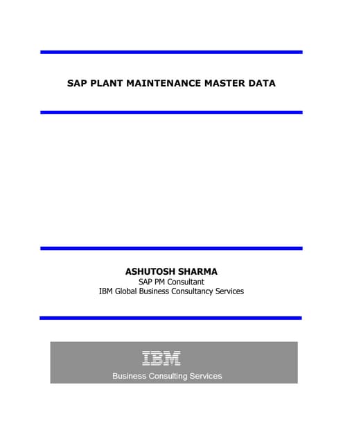 SAP PM Master Data Training Guide