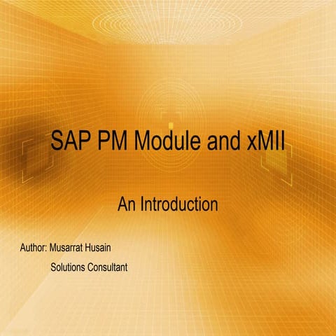 SAP PM and xMII | PPS