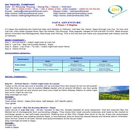 Sapa Adventure 4days 3nights | PDF