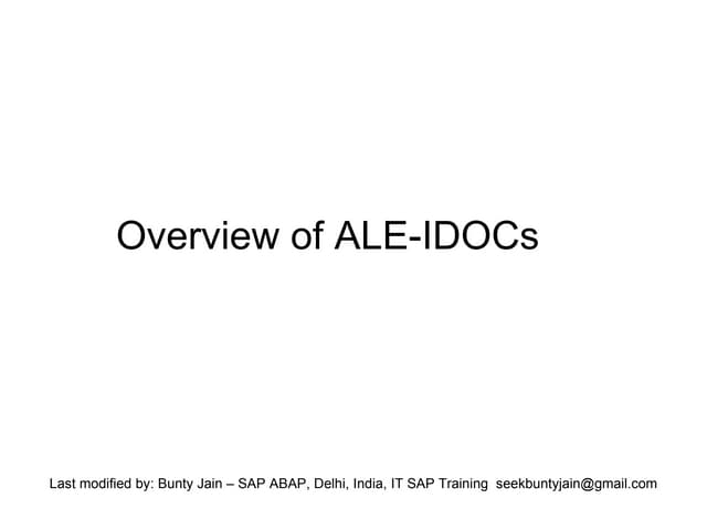Sap abap ale idoc