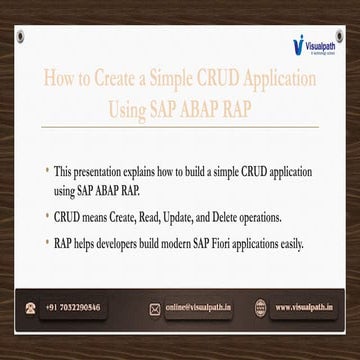 SAP ABAP Course | SAP ABAP RAP Online Training | Visualpath.pptx