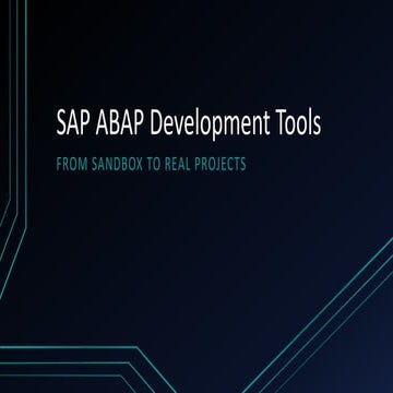 SAP ABAP Development Tools - Introduction in productive environments (EXP1779...