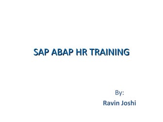 SAP ABAP HR TRAINING
