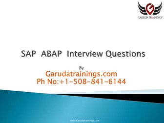 SAP ABAP Latest  Interview Questions 