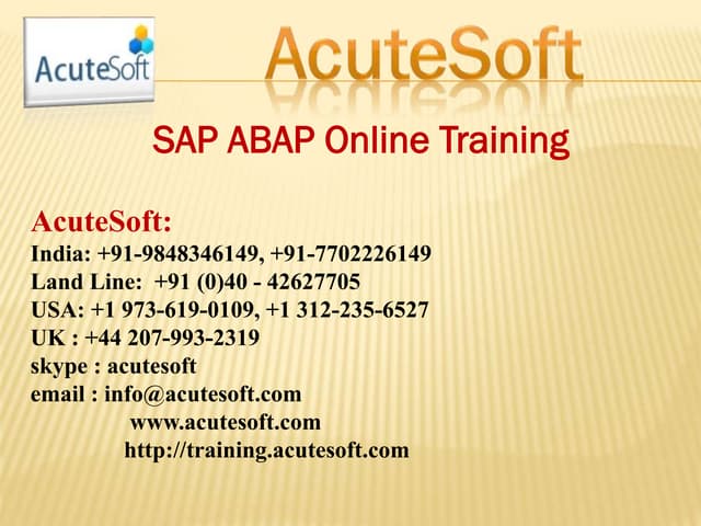 SAP ABAP ONLINE TRAINING