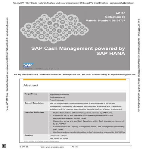 Sap ac105 col03 latest simple finance 1503 sample www.erp exams_com