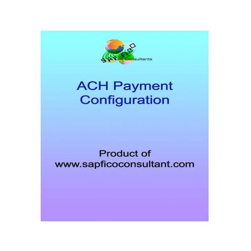 Sap ach configuration
