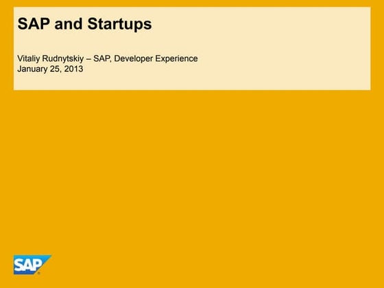 SAP and Startup Intro 