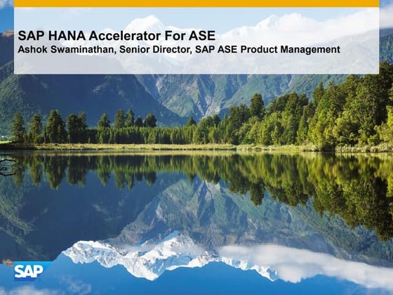 SAP HANA Accelerator for SAP ASE