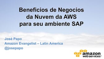 SAP na Nuvem da AWS - Benefícios de Negócio