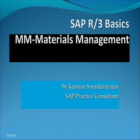 Sap basic training mm business processes