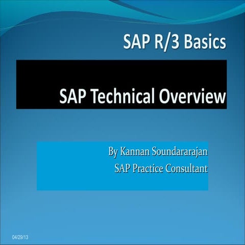 Sap basic training sap technical overview
