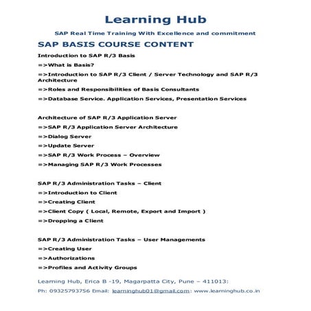 SAP BASIS TRAINING VIDEO TUTORIAL | PDF
