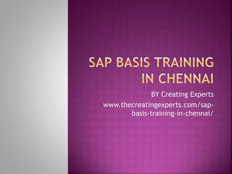 SAP BASIS Training in Chennai