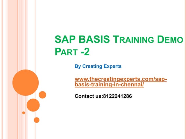 SAP BASIS Training  in Chennai