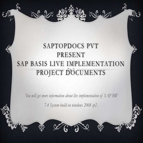 Sap basis live implementation project documents