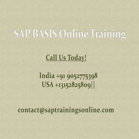 Sap basis online training | PPTX | Operating Systems | Computer ...