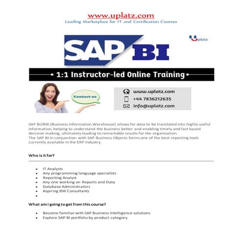 SAP BI Course Structure