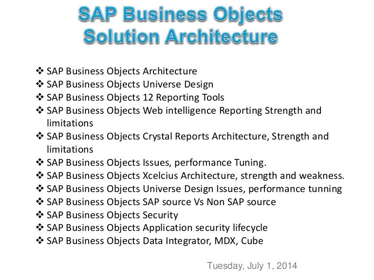 business objects resume