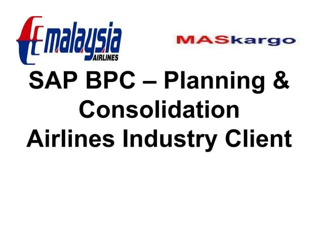 SAP BPC- Airlines Industry