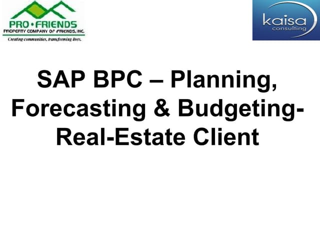 SAP BPC - Real Estate 