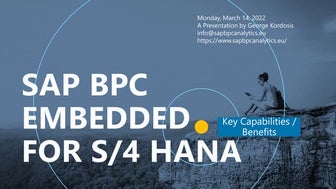 SAP BPC Embedded for S/4 HANA