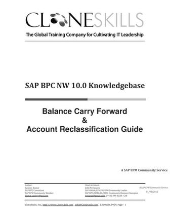 SAP BPC NW 10.0 Knowledgebase - Balance Carry Forward and Account Reclassific...