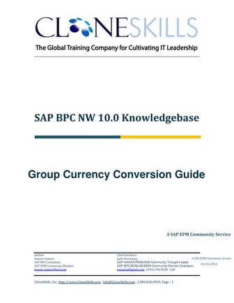 SAP BPC NW 10.0 Knowledgebase - Consolidations Group Currency conversion