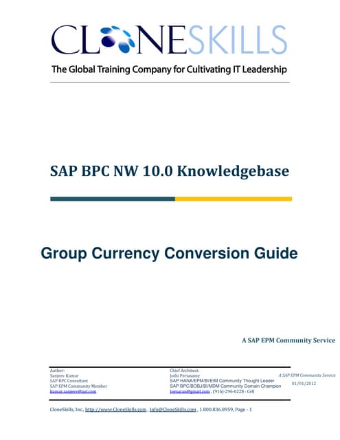 SAP BPC NW 10.0 Knowledgebase - Consolidations Group Currency conversion