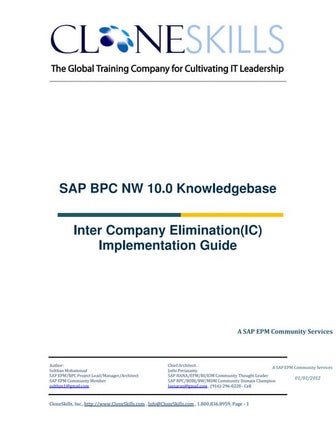 Sap bpc nw 10.0 consolidations ( ic  elimination) implementation guide v1 p