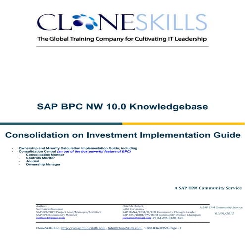 Sapbpc nw 10.0 consolidations ownership and minority interest calculations v2