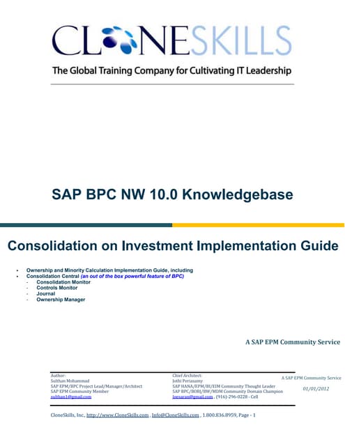 Sapbpc nw 10.0 consolidations ownership and minority interest calculations v2
