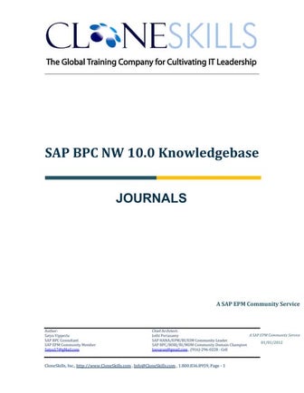 SAP BPC NW 10.0 Journals