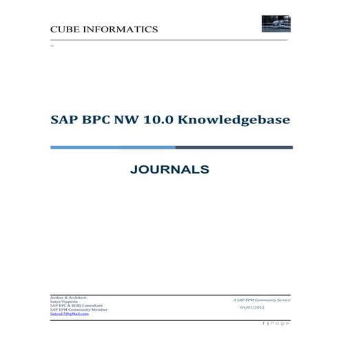 Sapbpc nw 10.0 journals