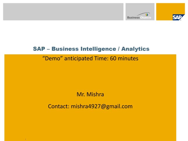 SAP BI/DW Training with BO Integration
