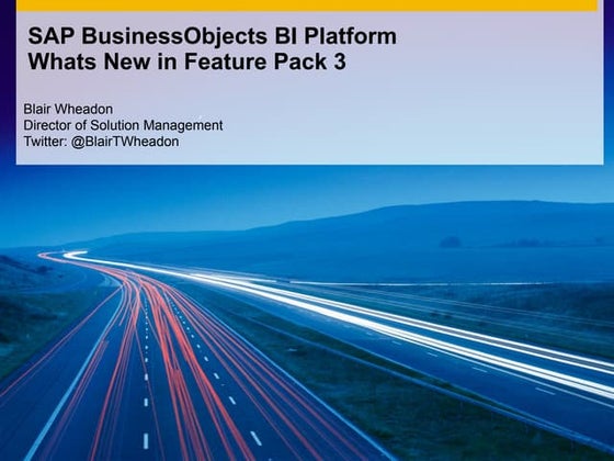 SAP BusinessObjects BI Platform - What's New in Feature Pack 3
