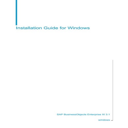 SAP BusinessObjects Installation Guide