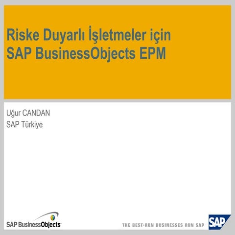 Sap Business Objects Riske Duyarlı Isletmeler Ugurcandan