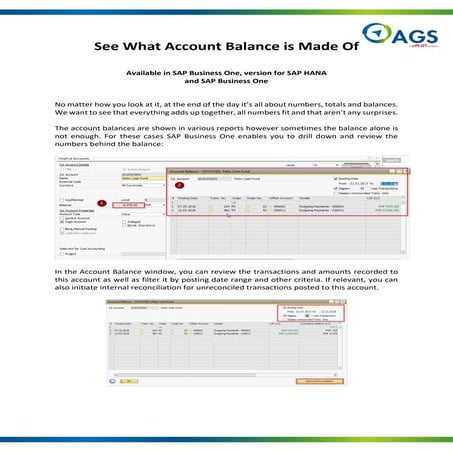 SAP Business One Quickhit: See What Account Balance Is Made Of