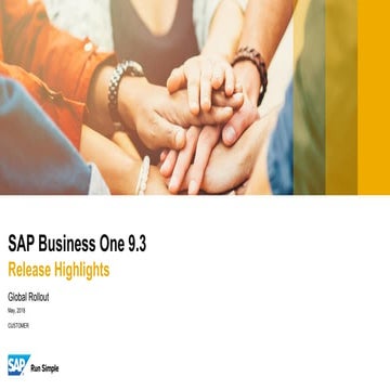 Sap business one 9.3 features